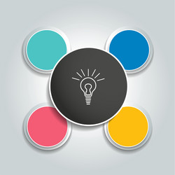 round infographic 4 steps net flow chart diagram vector image