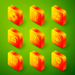 set line processor with microcircuits cpu usb vector image