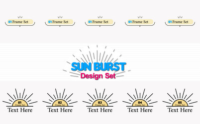 sunburst design set simple heading frame vector image