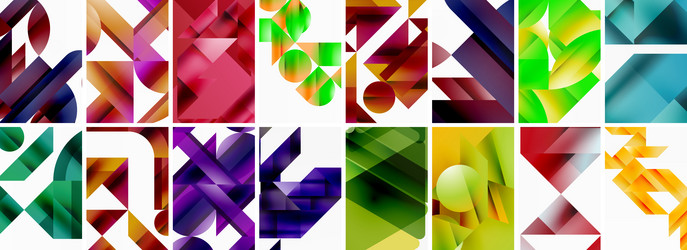 triangles and circles abstract shapes templates vector image