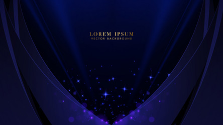 blue curve shape with shiny dots and bokeh vector image