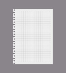 Empty squared sheet or paper of notebook vector