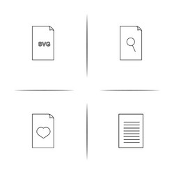 Files and folders sign simple linear icon vector