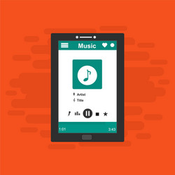 media player application app template with flat vector image