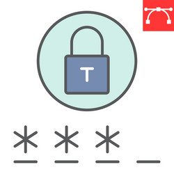 password color line icon security and lock vector image