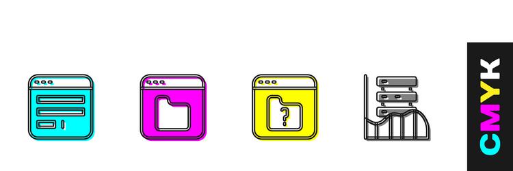 set browser window files file missing and server vector image