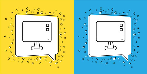 set line computer monitor screen icon isolated vector image