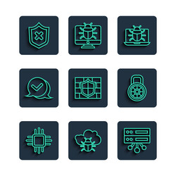 set line processor with microcircuits cpu system vector image
