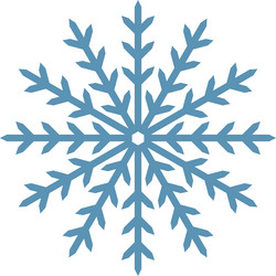 stylized blue snowflake with sharp edges creating vector image