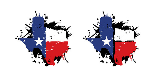 texas map with flag grunge design Vector Image