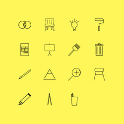 design elements linear icon set simple outline vector image