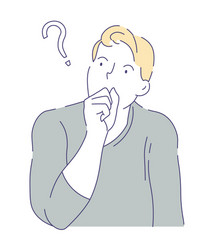 Man with Doubtful Expression vector image