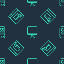 Set line computer monitor screen browser files vector