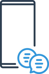 Simple line cell phone icon - message bubble vector