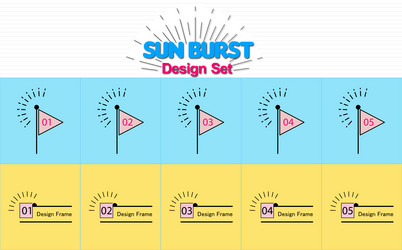 sunburst design set simple heading frame vector image