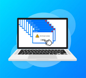 system error icon failure pc interface vector image