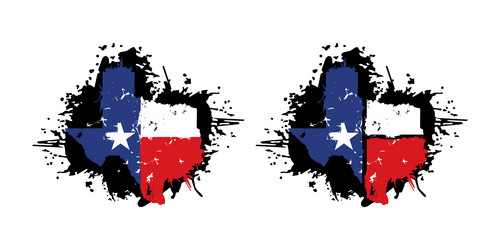 texas map with flag grunge design Vector Image