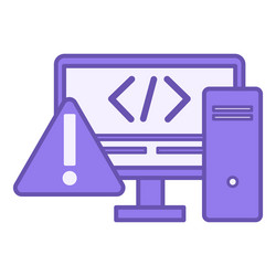 colored icon code issue of computer vector image