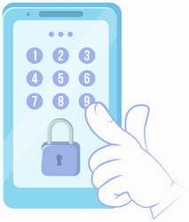 Digital dial plate of security lock or telephone vector