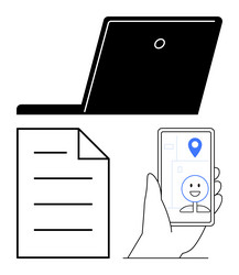 digital identity verification with phone document vector image
