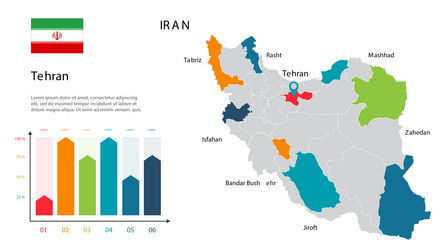 iran map image a global in form vector