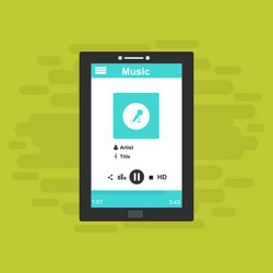 media player application app template with flat vector