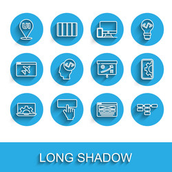 set line web development keyboard ui or ux vector image