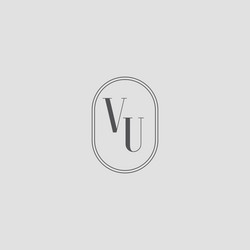 Letter vu wedding monogram logo design ideas Vector Image
