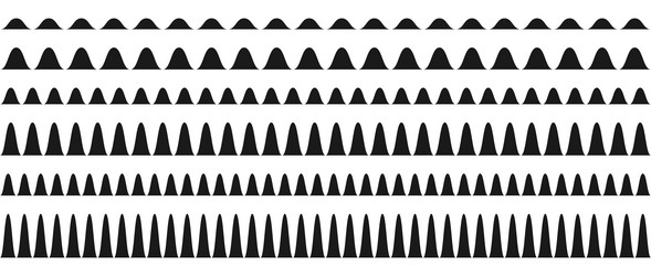 wavy border pattern set repeating wave lines vector image