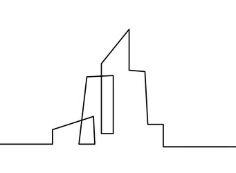 abstract architecture as continuous lines drawing vector image