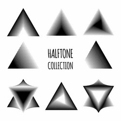 abstract triangle halftone pattern collection vector image