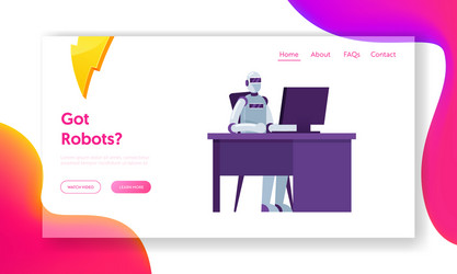 automatization and artificial intelligence website vector image