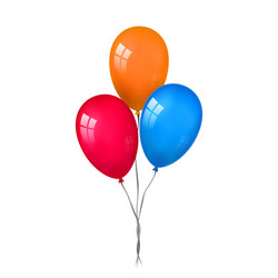 Balloons 3d bunch set isolated white transparent Vector Image