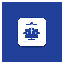 blue round button for algorithm chart data vector image