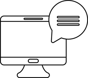 desktop computer with speech bubble vector image