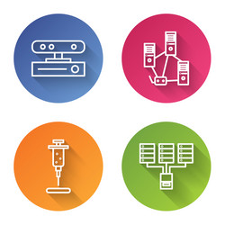 Set line motion sensor computer network syringe vector