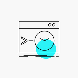 Admin command root software terminal line icon vector