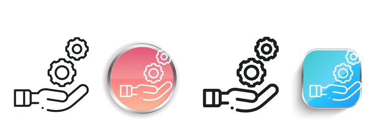 cogwheel icon thin linear regular and button vector image