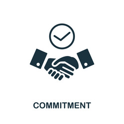 commitment icon monochrome simple element from vector