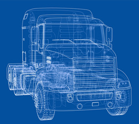 concept truck rendering of 3d vector