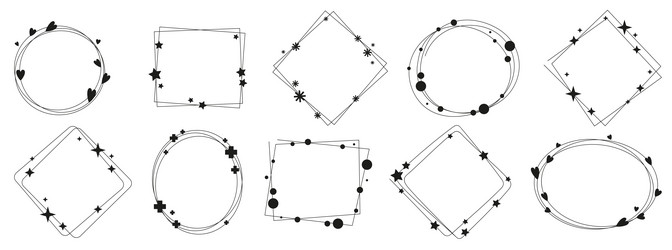 modern linear frames in a minimalistic style vector image