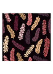 seamless pattern in boho style with feathers vector