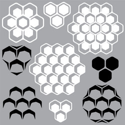 set of geometric patterns with honeycombs vector