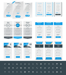 Set of pricing table design templates for websites vector