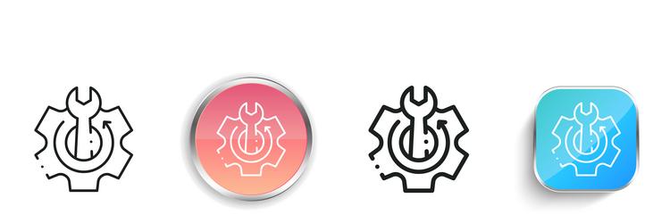 cogwheel icon thin linear regular and button vector image