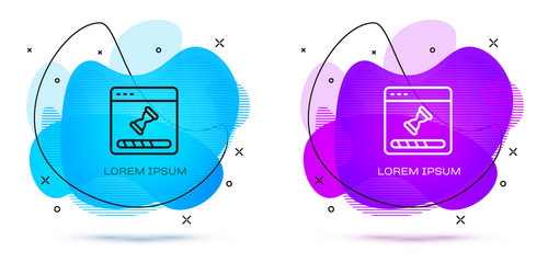 line loading a data window with progress bar vector image