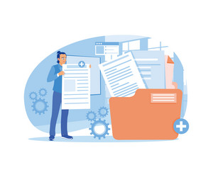 man holding file save files in main folders vector image