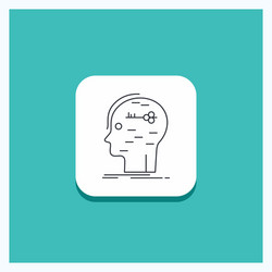 round button for brain hack hacking key mind line vector image