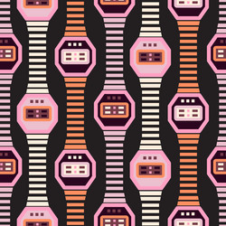 Watches colorful seamless pattern fashioned hand vector