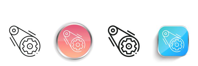 cogwheel icon thin linear regular and button vector image